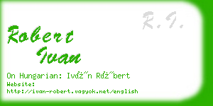 robert ivan business card